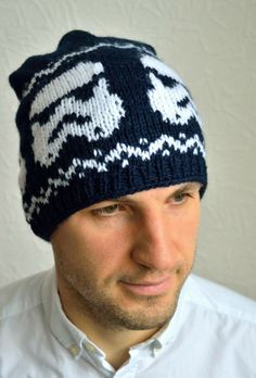 Dark blue, warm unisex hat hand knitted from light wool yarns. Decoration is knitted by cult ''Star Wars'' movies. This cozy and soft Storm Troopers hat will warm you up in cold winter or autumn time. Easy to maintain and durable. Size: universal, head circumference 22'', for other sizes write me a message. Fiber: wool - acrylic yarns. Care: hand wash at 30 degrees C. - lay flat to dry. Trooper Hat, Storm Troopers, Star Wars Movie, Wool Yarn, Cold Winter, Acrylic Yarn, Hand Knitting, Knitted Hats, Accessories Hats