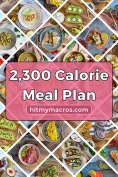 a collage of photos with the words,'100 calorie meal plan '