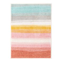 a multicolored rug with stripes on it