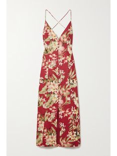 ZIMMERMANN + NET SUSTAIN Lexi floral-print linen midi dress | NET-A-PORTER Silk Red Floral Print Maxi Dress, Tropical Red Maxi Dress With Floral Print, Tropical Red Floral Print Maxi Dress, Red Hibiscus Print Dress For Vacation, Red Tropical Floral Print Dress, Red Hawaiian Floral Print Dress, Tropical Red Floral Print Dress, Red Tropical Dress With Floral Print, Red Hawaiian Dress With Floral Print