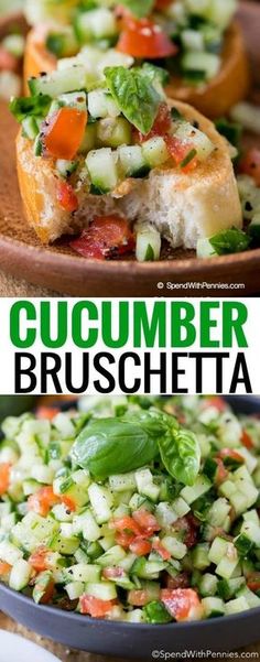 cucumber bruschetta is an easy and delicious appetizer