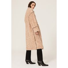 Off-white and brown faux shearling (100% Polyester). Coat. Long sleeves. Front button closure. 45.5" from shoulder to hemline. Imported. Cream Shearling Outerwear For Fall, Cream Shearling Fur Coat For Fall, Cream Fur Coat With Faux Fur Trim For Fall, Cream Faux Fur Trim Coat For Fall, Beige Shearling Fur Coat For Fall, Cream Fur Coat With Faux Fur Lining For Fall, Fall Beige Shearling Fur Coat, Faux Shearling Coat, Rent The Runway