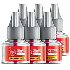 six bottles of power actives on a white background