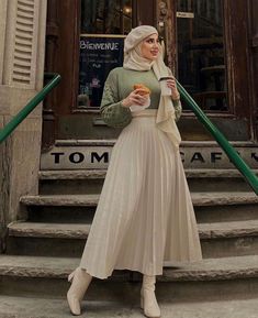 Hijab Outfit Ideas, Hijabi Mode, Hijab Stile, Fesyen Islam, Winter Mode Outfits, Hijabista Fashion