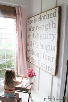 Omg, that's going in my girls room when I have one. Favorite bible verse! Girls Rooms, Bohol, Rooms Reveal, Big Girl Rooms, New Wall, Kids' Room, My New Room, Girls Room