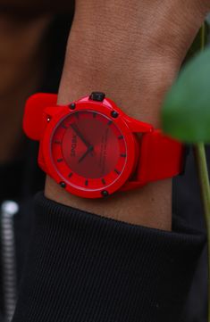 Vivid crimson saturates the dial and strap of this rugged steel and silicone watch that goes with all your looks from casual to active. Style Name:Spgbk Watches Foxfire Silicone Band Watch, 44mm. Style Number: 6145183. Red Outdoor Watch With 10atm Water Resistance, Red Outdoor Watch With Analog Display, Red Analog Display Watches For Outdoor, Red Analog Display Watch For Outdoor, Red Outdoor Analog Display Watches, Red Watch With 10atm Water Resistance And Round Dial, Red Outdoor Watch With Subdials, Red Analog Outdoor Watch, Red Outdoor Analog Watch