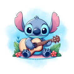 a cartoon character playing the guitar