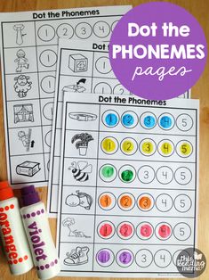 printable dot the phoneme pages for kids to practice numbers