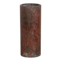 an old rusted metal tube on a white background