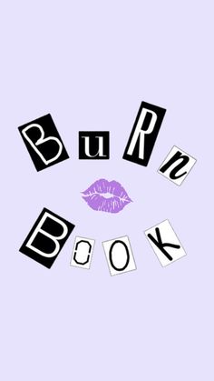 the words burp book are arranged around a woman's purple lips and mouth