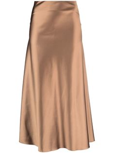 caramel brown satin finish rear zip fastening A-line straight hem Brown Silk Skirt, Brown Satin, Caramel Brown, Brown Silk, Silk Skirt, Golden Brown, A Line Skirt, Satin Finish, A Line Skirts