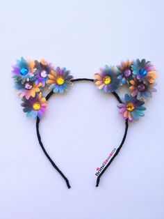 Kitty ears, cat ears, tie dye, coachella, edc, edclv, electric daisy carnival, electric forest, ultra music festival, tomorrowland Festival Outfit Inspiration, Electric Daisy, Rave Babe, Cat Apparel, Festival Inspo, Edc Outfits, Electric Daisy Carnival, Electric Forest, Cat Ears Headband