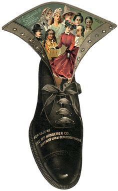 an old shoe is decorated with women's pictures