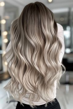 Winter Highlights For Blondes, Brown Hair With Blonde Lowlights, Blonde Hair With Brown Roots, Highlights For Blondes, Ash Brown Hair Balayage, Winter Highlights, Ombre Blonde Hair, Cool Blonde Hair Colour, Ash Brown Balayage