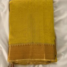 Brand New Yellow Gold Venkatgiri Cotton Saree. Comes From A Pet Free/ Smoke Free Home. Check Out My Other Listings In My Closet To Bundle And Save On Shipping Costs Yellow Saree With Pallu For Summer, Traditional Yellow Saree For Summer, Traditional Yellow Summer Saree, Saree Yellow, Sandalwood Perfume, Gymnastics Competition Leotards, Yoga Tools, Amethyst Pendulum, Jumpsuit Pattern Sewing