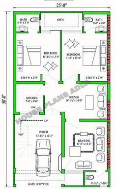 two story house plan with 3 bedroom and 2 bathrooms