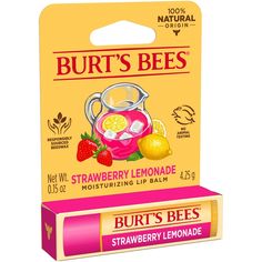 Burts Bees Lip Balm, Burts Bees Lip, Lip Trends, Soften Lips, Flavored Lip Balm, Moisturizing Lip Balm, Burt's Bees, Strawberry Lemonade, Happy And Healthy