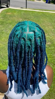 Appearance Aesthetic, Blue Dreadlocks, Black Locs, Black Hair Tips, Dread Hairstyles For Men, Dread Braids