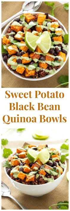 sweet potato black bean quinoa bowls