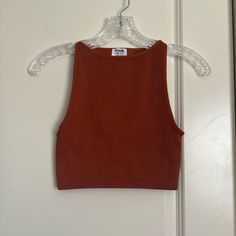 Acorn Brown, Square Neck, Cotton On Tank Top, Cropped, Size Xs/S, Still Has Original Tags Affordable Brown Crew Neck Tank Top, Cheap Brown Basic Tank Top, Brown Cotton Tank Top For Day Out, Dark Brown Tank Top, Cropped Brown Cotton Tank Top, Solid Tank Tops, Gaming Clothes, Square Neck, Womens Tops