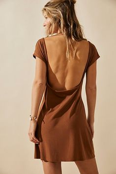 Brown Mini Dress, Low Back Dresses, Cute Summer Outfits, Boho Clothing, Low Back, Look Cool, Boho Outfits, Cute Dresses, Open Back