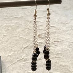 Lightweight Black Spinel These earring are so fun to wear. There is a slight "retro" look to them. That's why I love them. These earrings are definitely casual or dressy. Spinel Earrings, Black Spinel, Retro Look, Chain Necklace, I Love, Chain, How To Wear, Black