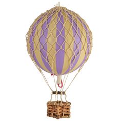 a purple and yellow hot air balloon