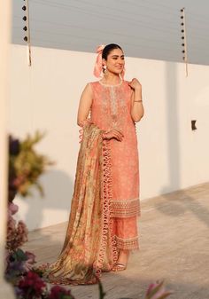 Brand: ZarqashProduct Code: Luxe-ZQ-04Collection: Zarqash Luxe Lawn Unstitched Spring Summer CollectionFabric: Lawn DESIGN DETAILS: Digital Printed Front Digital Printed Back Digital Printed Sleeves Digital Printed Trousers Digital Printed Silk Dupatta Embroidered Daman Border Embroidered Sleeves Border Embroidered Neck Patch Embroidered Panel Patti DISCLAIMER:* Lining, Laces, and Tassels are not included in unstitched variants.* Embellishment items in stitched outfits are subject to market availability.* The actual colors of the outfit may vary from the colors being displayed on your device. CARE INSTRUCTIONS: Extra Fabric Has Been Used For Shoot Original Color May Vary Slightly From The Picture Dry Clean Recommended Iron The Clothes At Moderate Temperature Do Not Use Bleach, Or Stain Rem Lawn Design, Pakistani Lawn Suits, Embroidered Sleeves, Luxury Wear, Pakistani Wedding Dresses, Printed Trousers, Silk Dupatta, Fabric Stores Online, Printed Silk