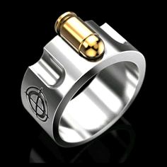 A Cool And Unique Gift For Him. Loaded Silver Revolver Ring. Sizes 10, 11, 12 Biker Rings Mens, Unique Mens Rings, Hip Hop Rings, Russian Roulette, Purple Rings, Biker Rings, Interesting Ideas, Recorders, Couple Rings