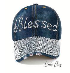 Elevate your style with our stunning Rhinestone "Blessed" Baseball Cap. This chic accessory beautifully combines faith and fashion, making it a perfect addition to your everyday wardrobe. Key Features: Rhinestone Bling Design: The front of the cap is adorned with dazzling rhinestones that spell out "Blessed." These sparkling stones catch the light, creating a mesmerizing effect that inspires gratitude and admiration. Premium Quality Material: Crafted from high-quality materials, this cap ensures Black Corset Belt, Rhinestone Denim, Under Bust Corset, Bling Design, Denim Baseball Cap, Baseball Caps Fashion, Buckles Fashion, Sport Hat, Chic Accessories