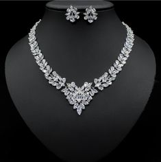 If you're seeking unique, fine jewelry with precious stones, consider the cubic zirconia crystal jewelry set, an ideal choice for a wedding jewelry set.

Discover the allure of the Cubic Zirconia Necklace and Earrings Set, a perfect addition to your attire.

 	This bridal a plus cubic zirconia gemstone necklace set is the ideal choice to bring a touch of elegance to any bridal outfit.
 	Crafted with top-notch materials, this set comprises a dazzling necklace and corresponding earrings for a Precious Stones Jewelry, Crystal Jewerly, Ice Flower, Jewerly Set, Bridal Outfit, Bridal Jewelry Set, Crystal Jewelry Sets, Zirconia Necklace, Cubic Zirconia Necklace