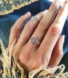 -Material: 100% Sterling Silver ✨ High quality jewel. Stamped 925.  -Face Height: 12 mm. Comfortable Ring. -Handmade 🤲🏻 -Gentle on the sensitive skin. Dive into boho vibes with our sterling silver 925 Hindu-style flower mandala ring! This playful piece features a captivating mandala design inspired by traditional Hindu motifs, adding a whimsical touch to your look. Crafted with filigree detail and high-quality sterling silver, this ring is perfect for expressing your free-spirited.Treat yourse Bohemian Sterling Silver Engraved Promise Ring, Spiritual Sterling Silver Flower Ring, Sterling Silver Spiritual Filigree Ring, Spiritual Sterling Silver Round Filigree Ring, Spiritual Sterling Silver Filigree Ring, Sterling Silver Spiritual Flower Ring, Bohemian Sterling Silver Flower Ring Gift, Bohemian Sterling Silver Midi Rings For Anniversary, Spiritual Filigree Ring Jewelry