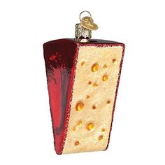 an ornament shaped like a piece of cheese