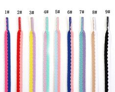 Flat Shoe Laces,High Quality Colorful Replacement Sport Shoelaces,Fashion Athletic Sneaker Shoelaces,More Color AF1 Shoelaces For Shoe AccessoryMaterials: PolyesterColor: 9 ColorsLength: 120cm(47 Inches),140cm(55 Inches),160cm(63 Inches) (1 inch = 2.54 cm)Width: Approx. 0.8 cmPackage Included: 1 pairVisit our Store for our full collection: https://www.etsy.com/shop/5W1HStudioThis purchase is for the shoe laces only, the shoes are NOT included!PLEASE NOTE :Color may vary slightly due to different Cheap Sneakers With Elastic Laces For School, Nike Shoe Laces, Custom Shoelaces, Golf Attire, Body Adornment, Flat Shoe, Colorful Shoes, Shoe Insoles, Lacing Sneakers