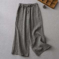 Linen Elastic Waist Pants, Elastic Pants Pattern, Symphony Outfit, Wide Leg Pants Women, Cotton Linen Pants, High Waist Wide Leg Pants, Pants Summer, Cotton Trousers, Elastic Waist Pants