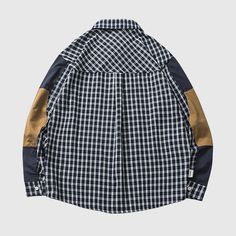 Material: 50% CottonFeatures: Shirts, lapel, long sleeve, pocket patchwork design, color contrast design, relaxed fit, soft and breathable, unisex, couple outfits.Style: Casual, college Male Streetwear, Costume Bags, Contrast Design, Plaid Long Sleeve Shirt, Plaid Sleeve, Plaid Shirts, Blue Plaid Shirt, Safari Style, Long Sleeve Plaid Shirt