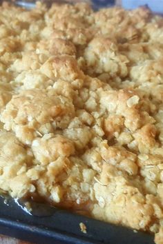 a close up of food in a pan on a table