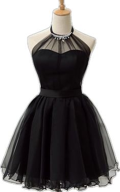 Cute Black Tulle Halter Short Homecoming Dress Outfits For Girls Black A-line Tulle Evening Dress, Black Sleeveless Tulle Dress, Black Tulle Dress For Evening, Black A-line Mini Dress For Wedding, Black Tulle A-line Evening Dress, Fitted Black Dress For Homecoming, Black Tulle Dress For Party, Black Sleeveless Homecoming Dress, Black Mini Length Dress For Prom