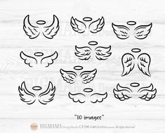 the 10 angel wings svt files are available for use in your project or design