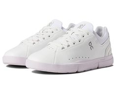 On The Roger Advantage - Women's Shoes : White/Lily : The primary materials that compose this product contain a minimum of 20 percent recycled content. The third tennis-inspired sneaker to join the On collection co-created with Roger Federer . With its clean lines and minimal stitching, the On The Roger Advantage sneaker demands to be added to your style rotation. Designed to add a stylish contemporary finish to any ensemble. Engineered for long-lasting cushion and comfort. Approved by the Swiss On The Roger Shoe Outfit, White Synthetic Platform Sneakers For Running, White Breathable Sporty Platform Sneakers, White Low-top Platform Sneakers With Vibram Sole, White Mid-top Platform Sneakers With Cushioned Footbed, White Platform Sneakers With Rubber Sole, Medium Fit, Spin Shoes, Waterproof Shoes, White Lilies