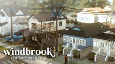 an aerial view of a residential neighborhood with the words windbroek real estate life