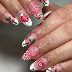 Romantic Design for Valentine's Day -- Valentine's Day heart-shaped fake nails feature a romantic and sweet feeling. The heart-shaped design can come in different colors and patterns, such as red, pink, or studded with diamonds, to attract attention and highlight the theme of Valentine's Day.💕💅
#fall #nails #autumn #nailart #nature #nailsofinstagram #beauty  #ValentinesNails #ValentinesDayNails #NailInspiration #NailGoals #LoveInTheDetails Pink Nails Red Heart, Medium Almond French Tip, Nails Pink Heart, Nails Red Heart, Red Rose Love, Valentines Day Nail, Valentine Nail Art, February Nails, Valentines Makeup