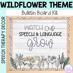 the wildflower theme bulletin board kit for speech and language