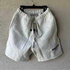 For Sale Is A Pair Of New In Bag With Tags Fear Of God Essentials Sweat Shorts In A Light Oatmeal Colorway. They Are In New Condition, Photos Of Pair Outside Of Bag Were My Personal Pair. Oversized Fit Like All Fog Items So Size Down Or Know Your Fog Size Before Purchasing. Fear Of God Shorts, Surfer Vibes, Essentials Clothing, Abstract Graphic Design, Future Wardrobe, Fear Of God Essentials, Abstract Graphic, Fit Ideas, Fear Of God