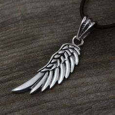 Mens Wing Necklace Angel Wing Pendant, Silver Angel Wings, Silver Wings, Wing Necklace, Necklaces, Mens Pendant, Angel Wings, Sterling Silver Mens, Men's Necklace