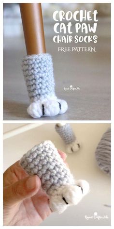 crochet cat paw chair socks free pattern