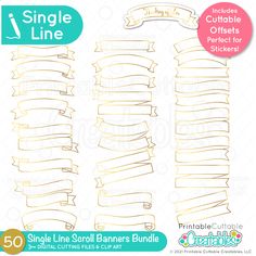 the printable paper bundle for single line scroll banners