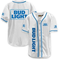 Bud Light White Baseball Jersey, Bud Light Jersey Shirt, Bud Light gift, Bud Light apparel, Bud Light shirt, jersey shirt mens, Summer gifts, Bud Light merchandise, Basic Baseball Jersey, Summer Baseball Jersey, team baseball jerseys White Letter Print Jersey For Game Day, Baseball Season Team Jersey For Fans, Baseball Season Team Jersey, Game Day White Baseball Jersey With Team Name, White Baseball Jersey With Team Name For Game Day, Baseball Jersey With Team Logo For Game Day, White Team Spirit Jersey For College, White Jersey With Baseball Collar For Game Day, White Jersey For College With Team Spirit Style