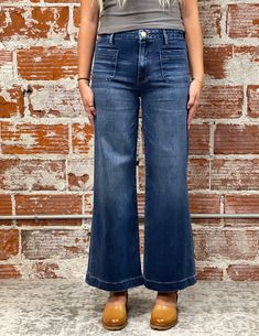 Kut for the Kloth Meg Jeans in Dandle Wash – Little Bird Boutique Made By Mary, High Rise Wide Leg Jeans, Sweater Jumpsuit, Sweater Skirt, Wide Leg Jeans, Stretch Denim, Denim Dress, Leg Jeans, Sunglasses Accessories