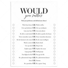 Office Would You Rather Questions Printable by LittleSizzle You Can Only Pick 3 Game, Would You Rather Games For Adults, Would You Rather Wedding Edition, This Or That Questions For Adults, Would You Rather Questions For Women, Get To Know You Party Games, Which Would You Choose, Printable Games For Adults Free, This Or That Funny Questions